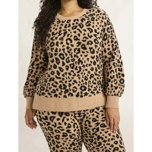 Joyspun Womens Chenille Top / Pants Pajama Set 2-Piece Size Medium, Mocha Splash